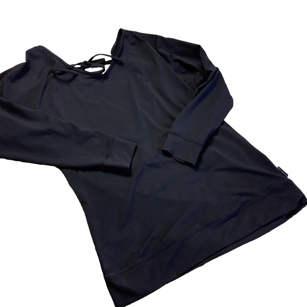 Dark Grey Long sleeve Merrill Top Tie Back Detail